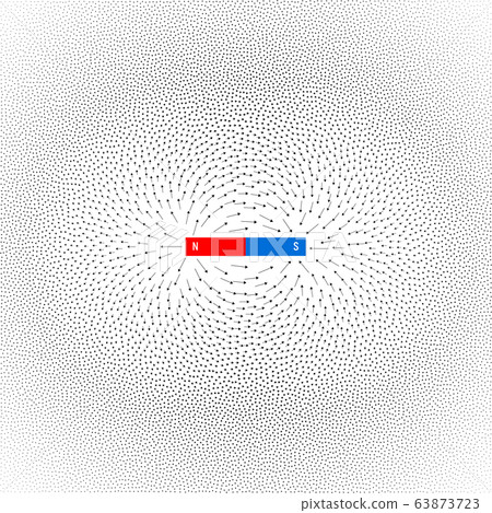 Vector magnetic field on white background 63873723