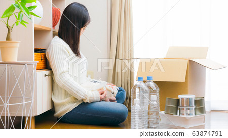 Stockpile Rice Emergency Food Drinking Water Copy Space 16: 9 63874791