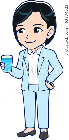 A woman drinking water A woman drinking water 63874923