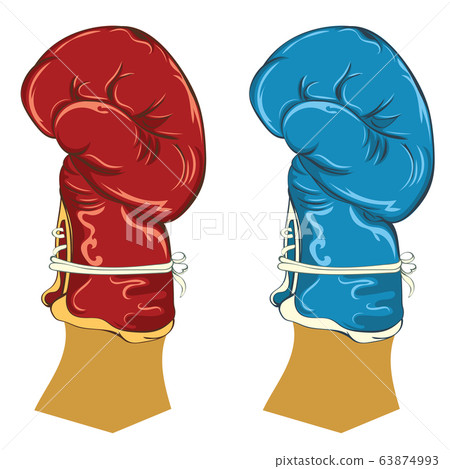 Red and blue boxing gloves 63874993