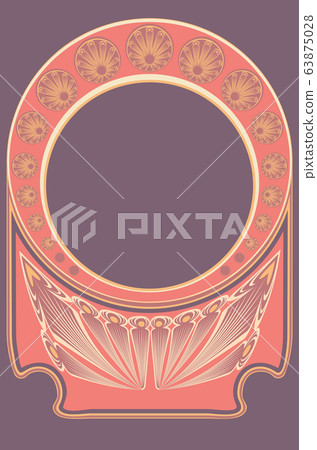 Art nouveau inspired floral frame 63875028