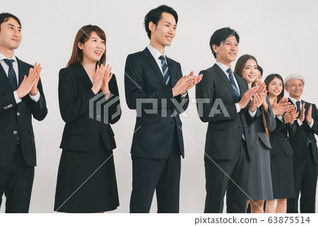 applause, white background, businessman 63875514
