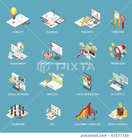 Isometric Marketing Icon Set 63877380