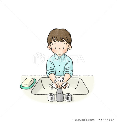 Hand washers (male elementary school students) 63877552