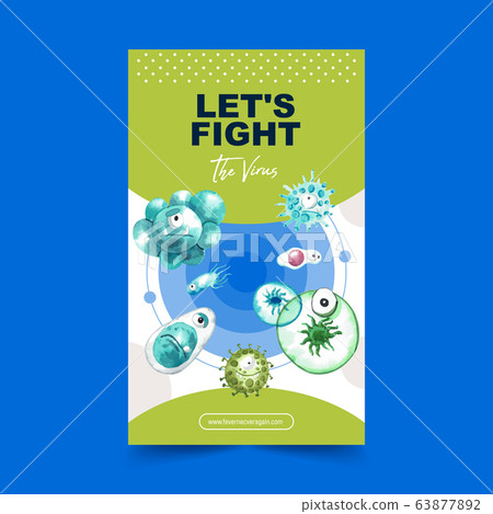 Virus poster design with bacillus, coronavirus Virus poster design with bacillus, coronavirus 63877892