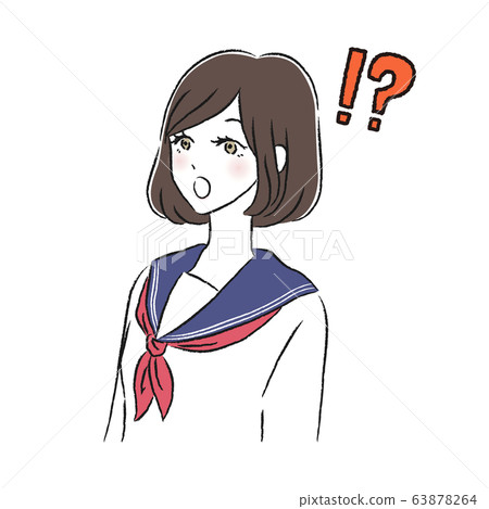 女學生驚訝的震驚 女學生驚訝的震驚 63878264
