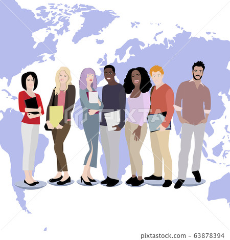 Group multicultural students, boy and girl Group multicultural students, boy and girl 63878394