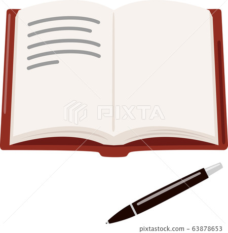 Classic notebook and ballpoint pen 63878653