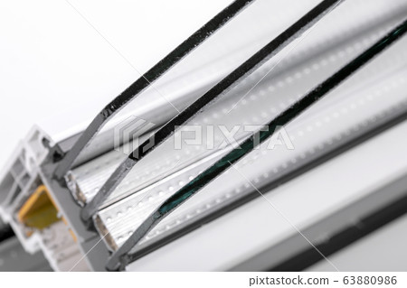 Plastic window profile with triple glazing Plastic window profile with triple glazing 63880986