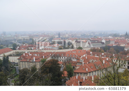 Czech Republic city view in foggy day in Prague Czech Republic city view in foggy day in Prague 63881379