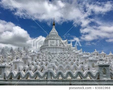 Hsinbyume Pagoda (Mya Thein Tan) beautiful white pagoda in Mingun near Mandalay city, Myanmar 63881968