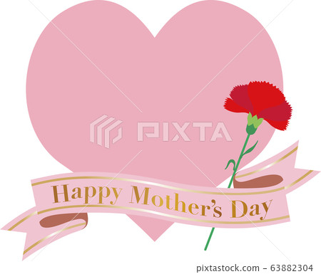Mothers day carnation heart copy space Mothers day carnation heart copy space 63882304
