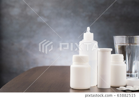 Glass water and medicament for arvi or flu on Glass water and medicament for arvi or flu on 63882515