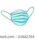 Mask to prevent infection from respiratory viruses.,Coronavirus disease COVID-19 infection medical isolated.New official name for Coronavirus disease named COVID-19, vector illustration 63882764