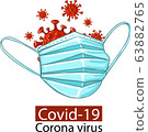 Mask to prevent infection from respiratory viruses.,Coronavirus disease COVID-19 infection medical isolated.New official name for Coronavirus disease named COVID-19, vector illustration 63882765