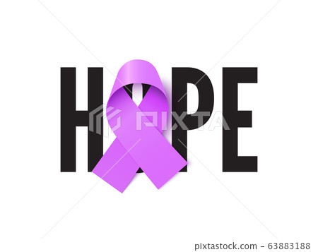 Hope purple ribbon realistic vector banner template Hope purple ribbon realistic vector banner template 63883188