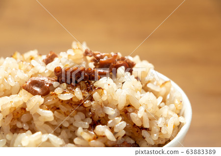 Rice cooked with octopus and octopus. Rice cooked with octopus and octopus. 63883389