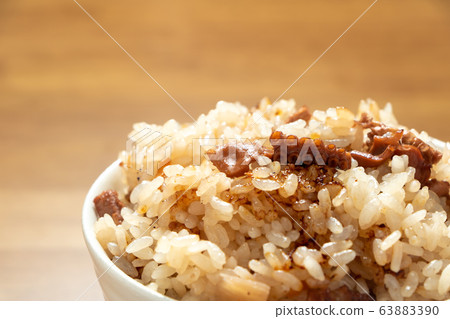 Rice cooked with octopus and octopus. Rice cooked with octopus and octopus. 63883390