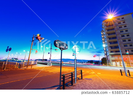 Inagi Tamagawahara交叉點的清早視圖 63885712