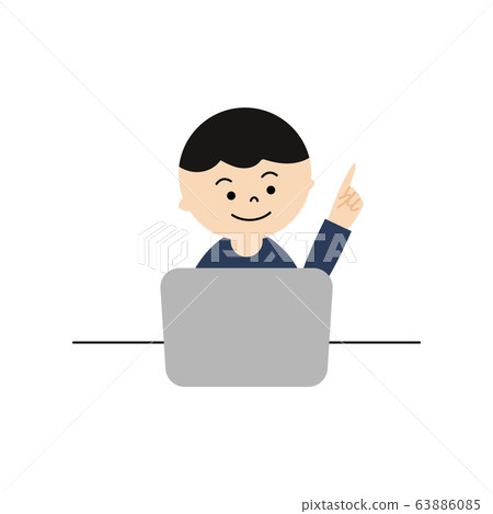 個人計算機指向的男孩 個人計算機指向的男孩 63886085