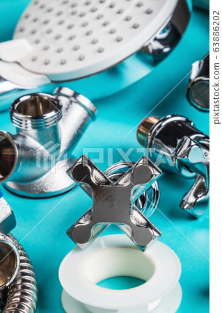 different plumbing fixtures for use in the bathroom and toilet room 63886202