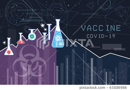 Abstract vaccine research diagram with chemist flask Abstract vaccine research diagram with chemist flask 63886986