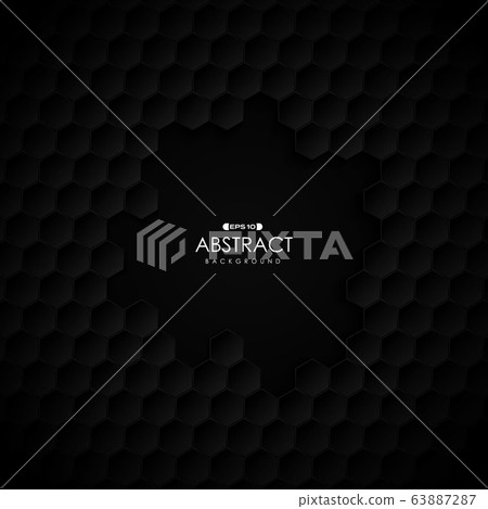 Abstract gradient black hexagonal pattern artwork cover design background. Abstract gradient black hexagonal pattern artwork cover design background. 63887287