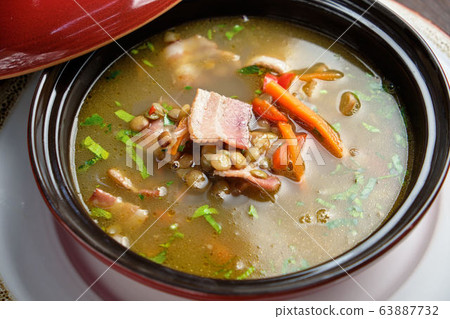 Beef soup . Restaurant menu Beef soup . Restaurant menu 63887732