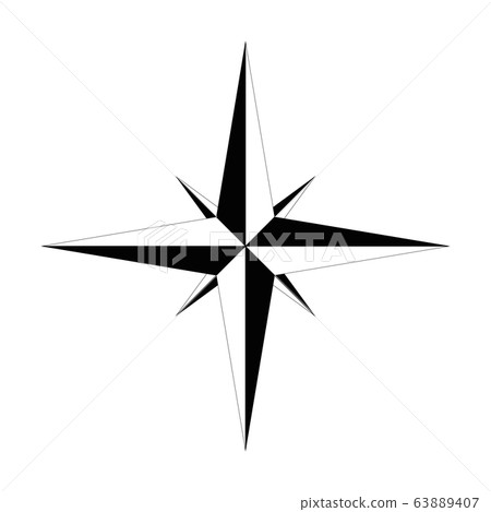 Compass rose - nautical chart. Travel equipment displaying orientation of world directions - north, east, south and west. Vector illustration 63889407