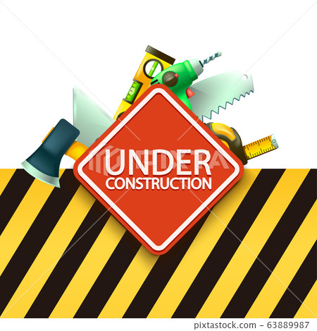 red construction sign 63889987