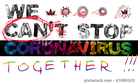 Poster - We can stop covid-19 together, vector EPS10 Poster - We can stop covid-19 together, vector EPS10 63890103