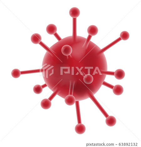 Covid-19 concept, Coronavirus red color on white Covid-19 concept, Coronavirus red color on white 63892132