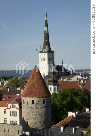 View of Old city's roofs. Tallinn. Estonia. 63892159