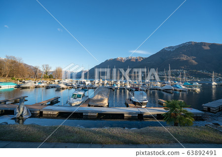 Boats on the lake of Ascona 63892491