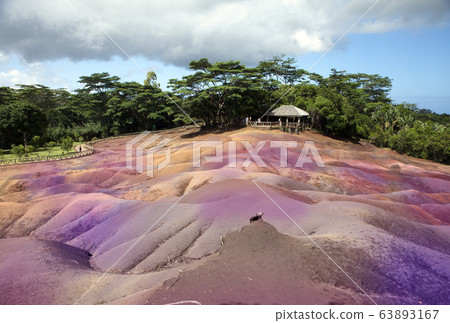 Seven Color Earth on Chamarel, most popular Mauritius tourist spot, Africa 63893167