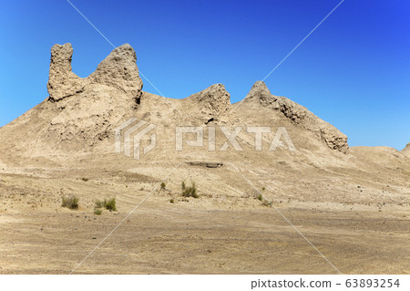 ruins of the ancient fortresses of Khorezm in the desert. Uzbekistan 63893254