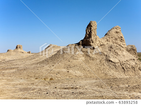 ruins of the ancient fortresses of Khorezm in the desert. Uzbekistan 63893258