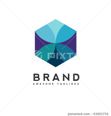 Hexagon color logo concept illustration Hexagon color logo concept illustration 63893758