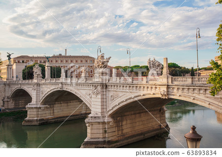 Beautiful view of the Ponte Vittorio Emanuele II Beautiful view of the Ponte Vittorio Emanuele II 63893834