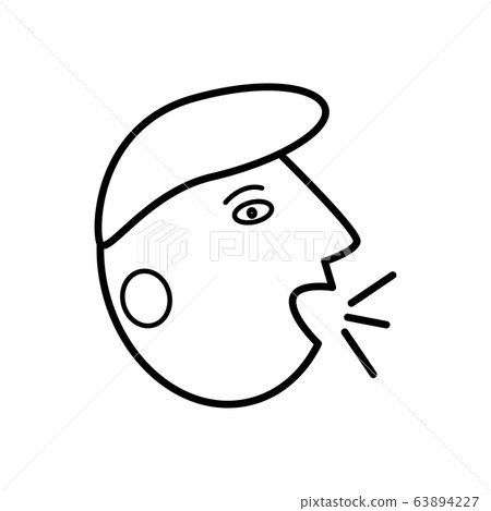 Simple outline vector cough icon. 63894227
