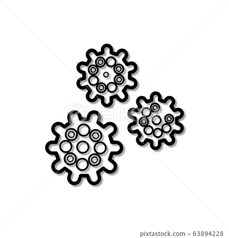 Virus mutation outline 3d isolated icon. 63894228