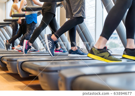 Sports gym, running machine 63894677