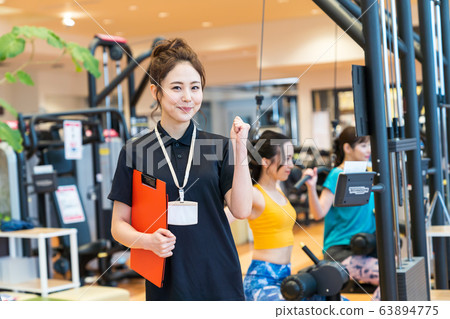 Young woman, trainer, gym 63894775