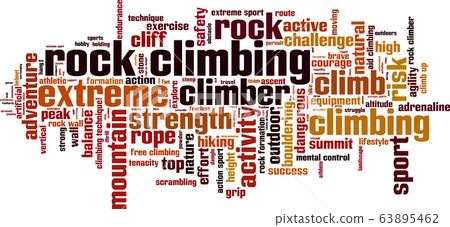 Rock climbing word cloud Rock climbing word cloud 63895462
