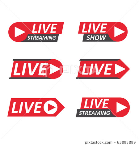 Live Stream signs set. Emblem, logo. Live Stream signs set. Emblem, logo. 63895899