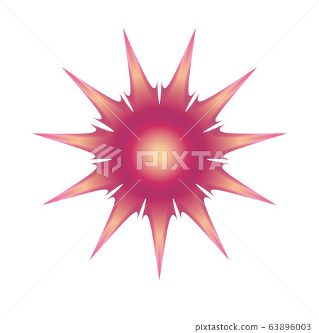 Red danger star, blend explosion, abstract vector floral element isolated on white background 63896003