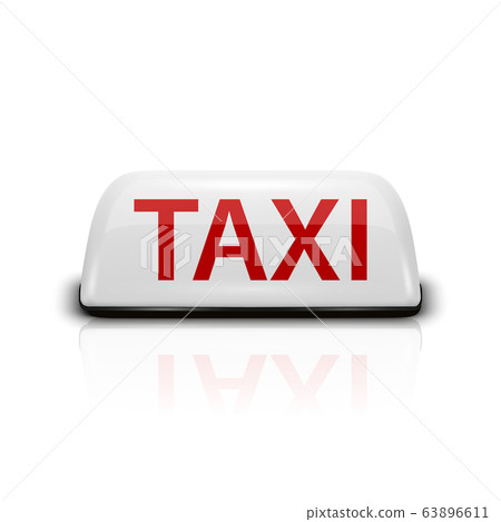 Vector 3d Realistic White French Taxi Sign Icon with Reflection Closeup Isolated on White Background. Design template for Taxi Service, Mockup. Front View Vector 3d Realistic White French Taxi Sign Icon with Reflection Closeup Isolated on White Background. Design template for Taxi Service, Mockup. Front View 63896611