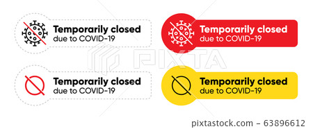 Temporarily Closed Due to COVID-19 sign. Coronavirus icon Pandemic stop Novel Coronavirus outbreak 2019-nCoV. Editable Line icon Temporarily Closed Due to COVID-19 sign. Coronavirus icon Pandemic stop Novel Coronavirus outbreak 2019-nCoV. Editable Line icon 63896612