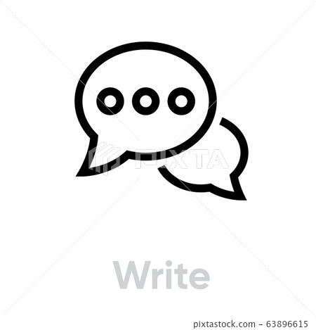 Write message chat icon. Editable Vector Outline. Write message chat icon. Editable Vector Outline. 63896615