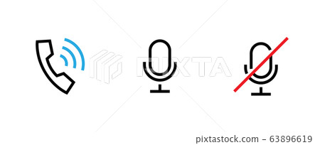 Voice search icon. Editable Vector Outline. 63896619